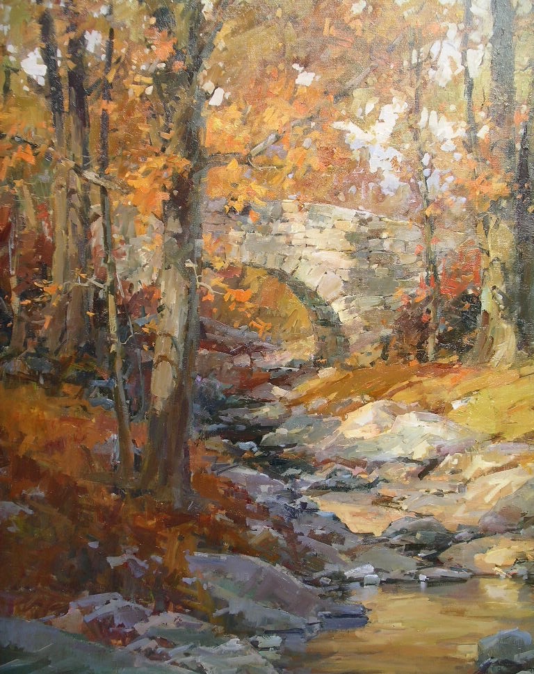 Autumn Bridge Painting