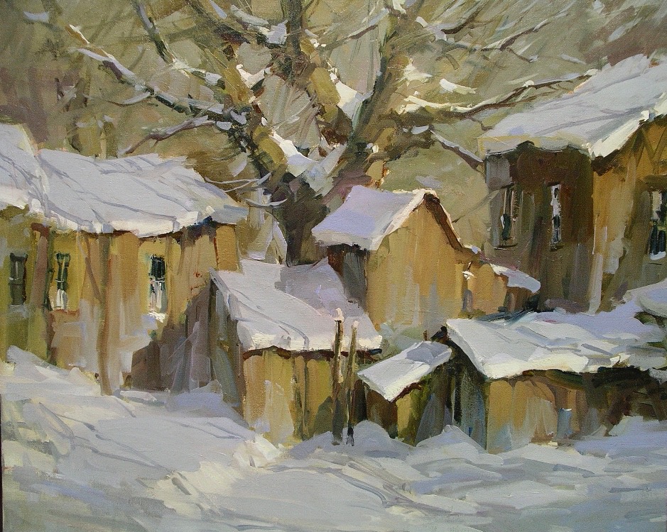 Winter Sheds Painting